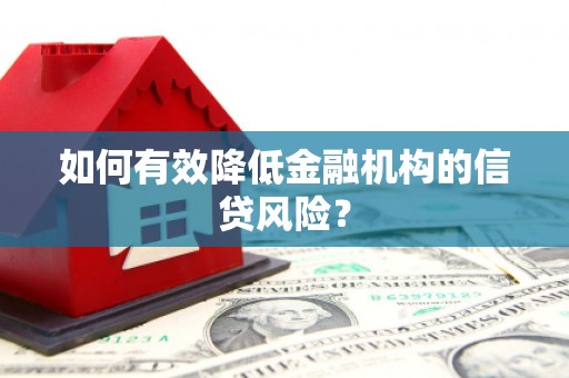 临河如何有效降低金融机构的信贷风险？