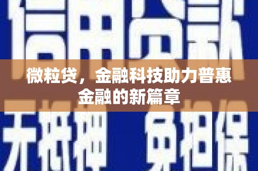 临河微粒贷，金融科技助力普惠金融的新篇章