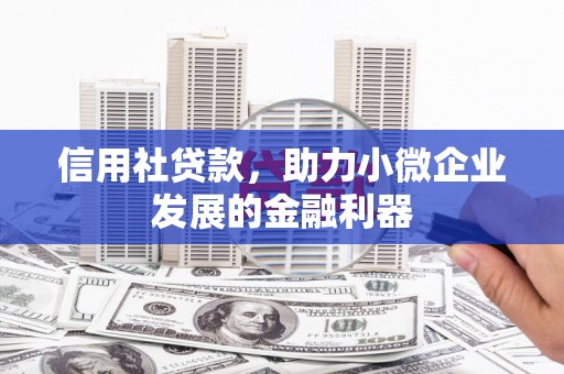 临河信用社贷款，助力小微企业发展的金融利器